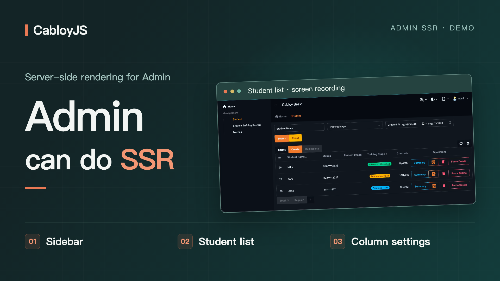 CabloyJS Admin SSR video
