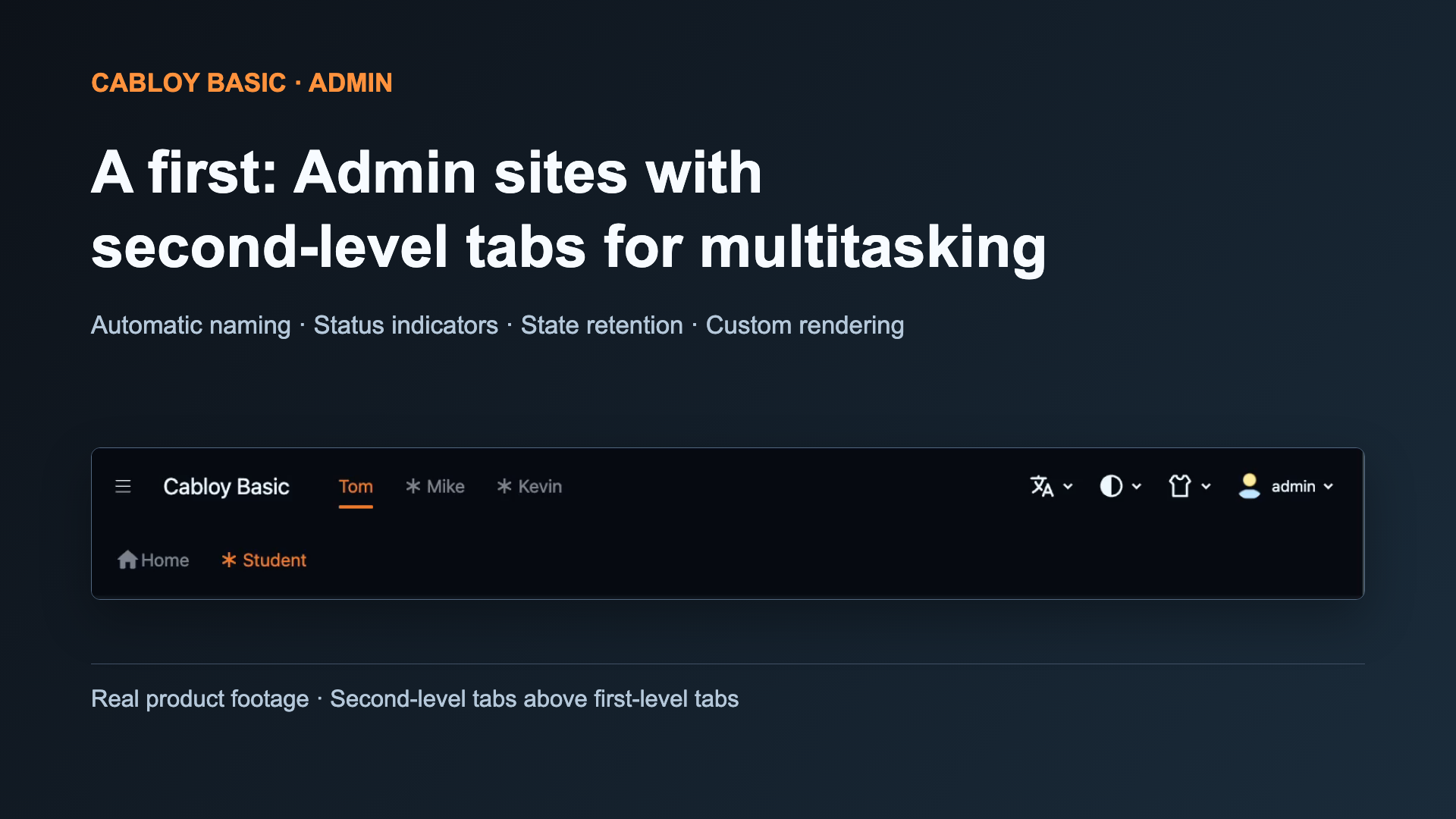 CabloyJS Admin Tabs video
